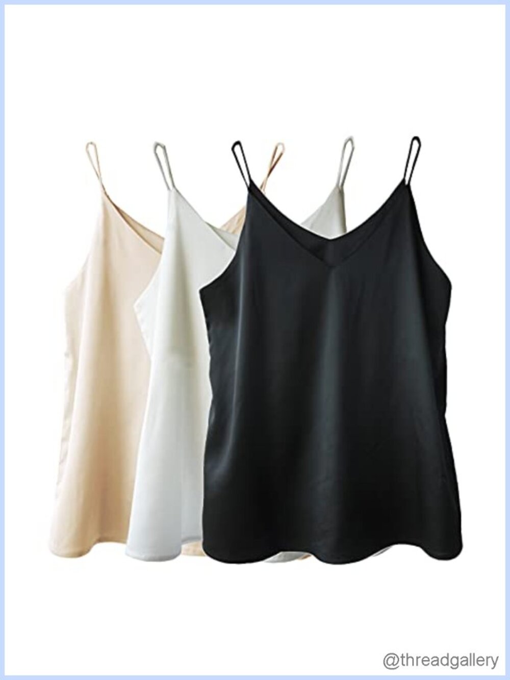 Silk Satin V-Neck Camisole Spaghetti Strap Tank Top